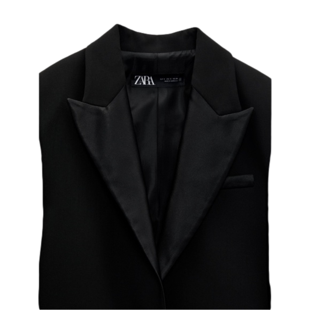 NWT Cropped Satin Effect Blazer - sold out style - Sz XS - staple - 2023 trend - Picture 4 of 8